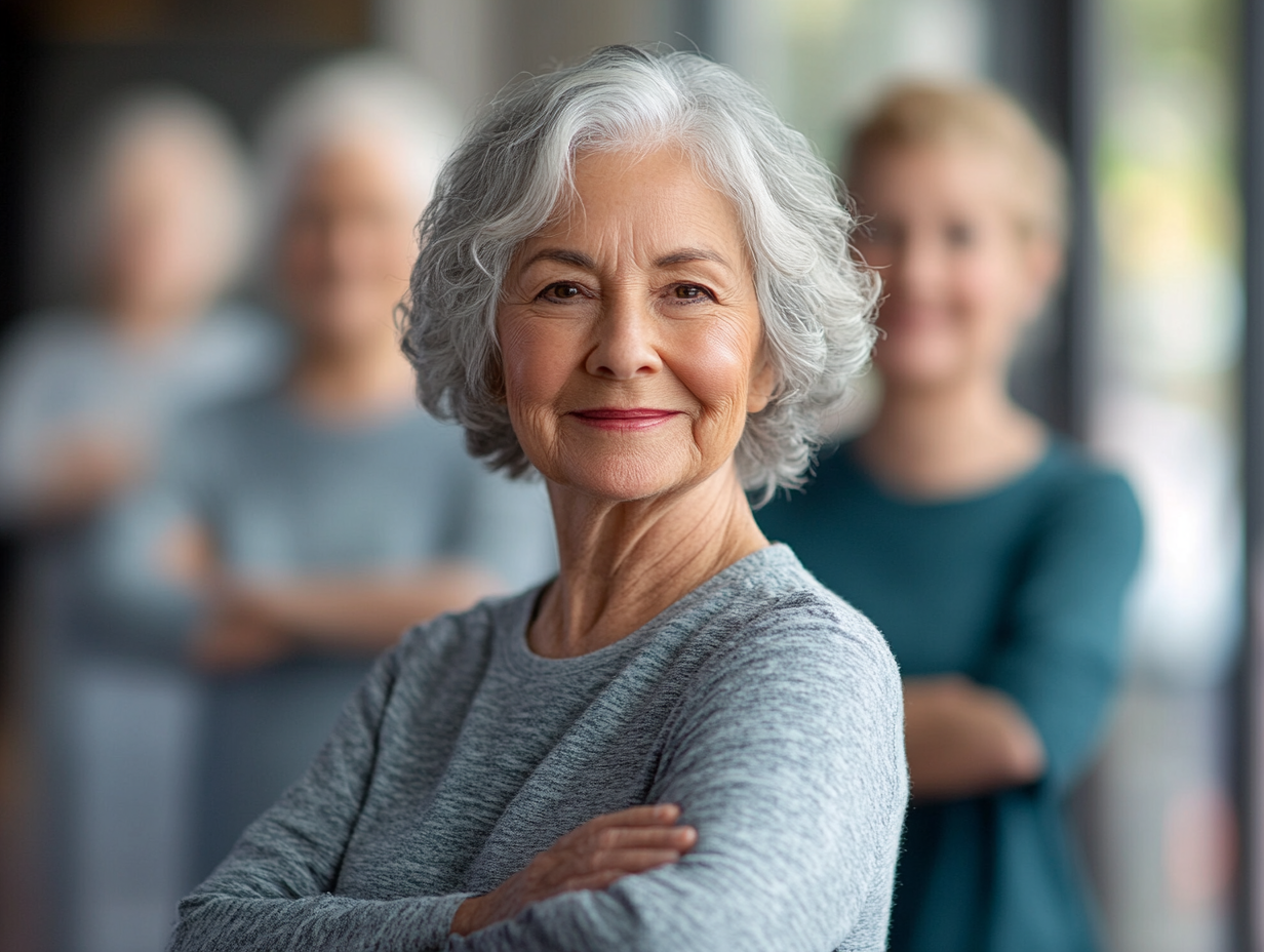 Щаслива група людей зрілого віку після тренування